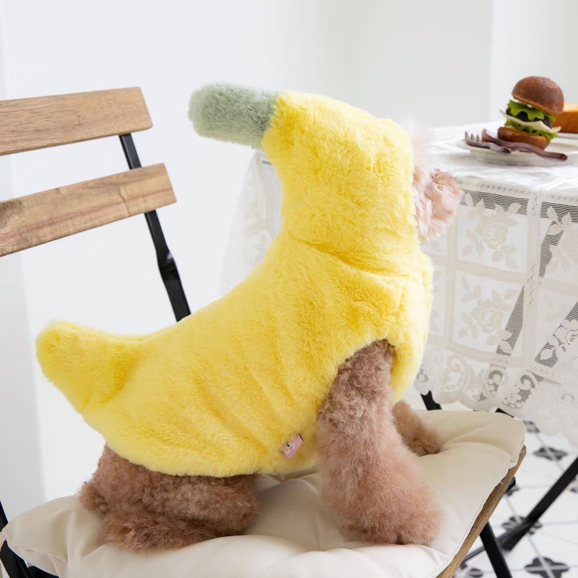 Banana Bliss Plush Dog Hoodie