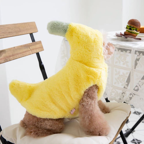 Banana Bliss Plush Dog Hoodie