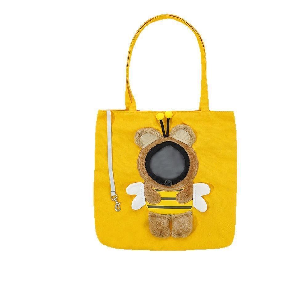 Teddy cat carrier tote bag